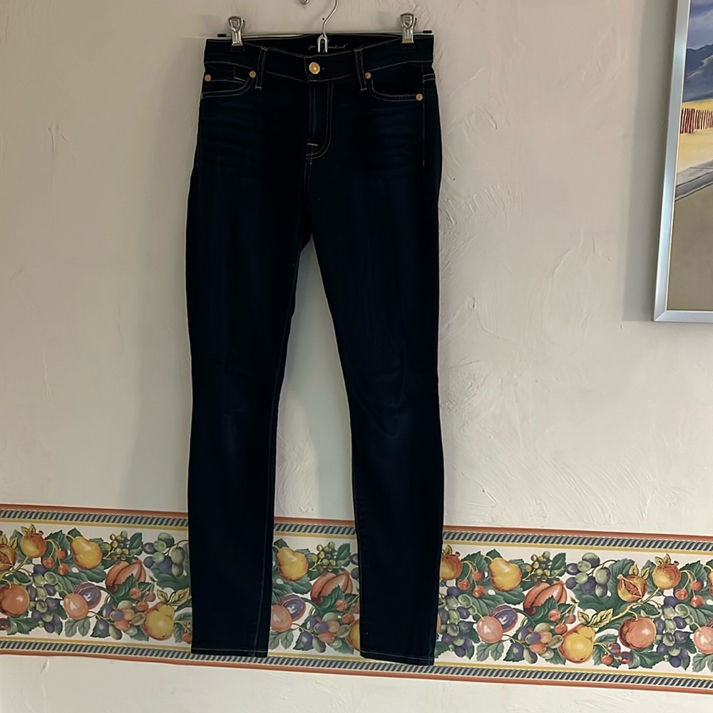 7 for all Mankind the Skinny Jeans, Size 25/2, Dark Blue Denim